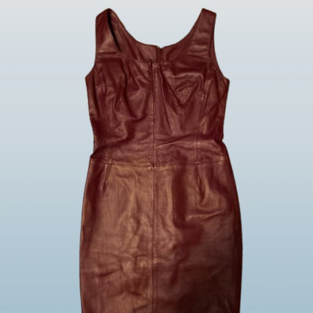 Shape FX Genuine Leather Dress Size 6 Sleek Sexy and Stylish